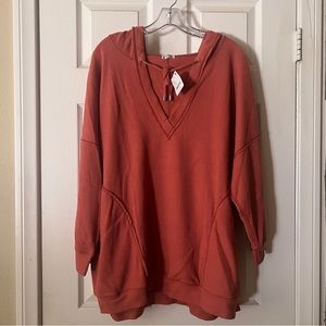 NWT Free People Thermal LS Oversize Tunic Hoodie size S